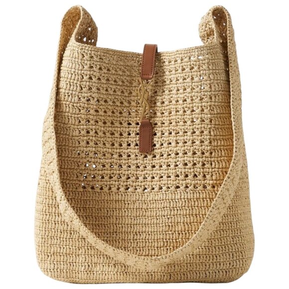 Yves Saint Laurent Le 5A7 Raffia Hobo Crossbody Bag - Picture 1 of 10